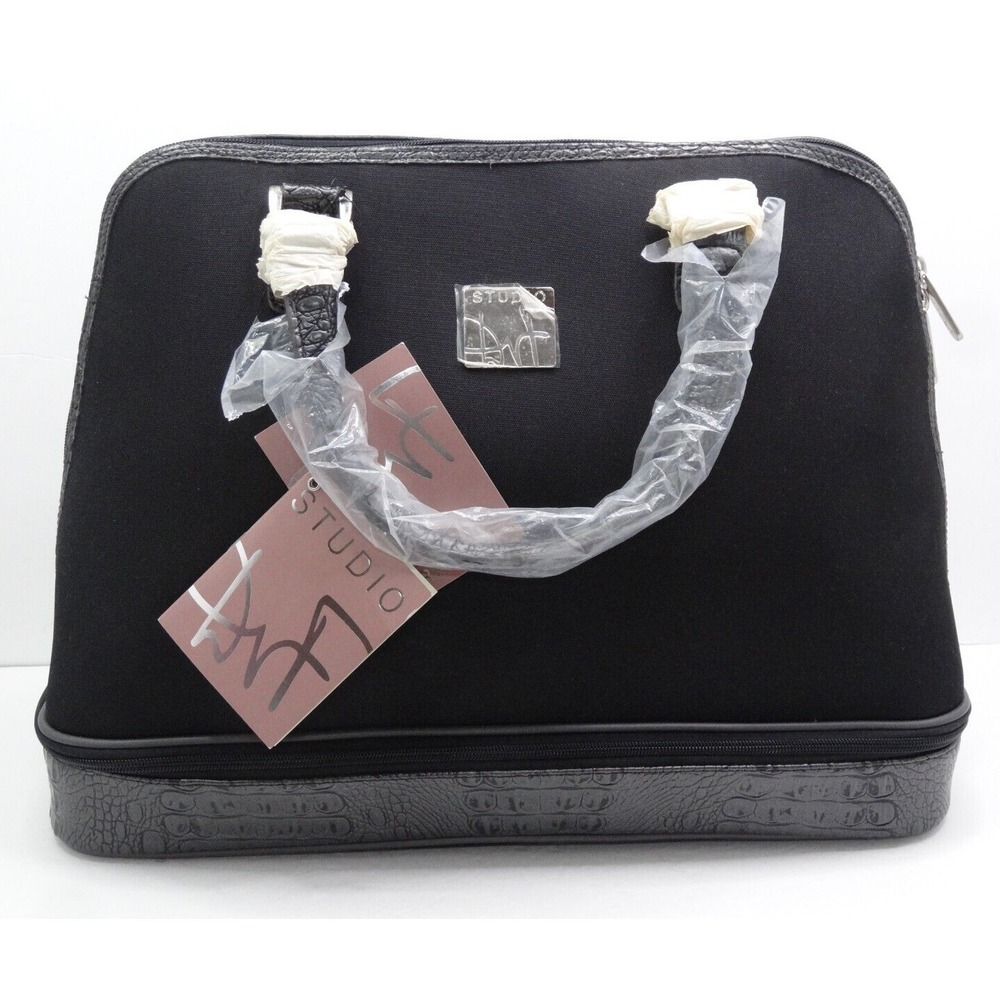 Studio Art Black Tote Boarding Bag With Drop Bottom Carry‎ On Bag